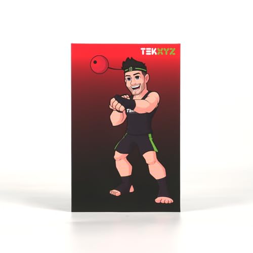 TEKXYZ® Reflex Ball with Counter App & Online Community, 2 Difficulty Levels Boxing Ball with Headband, Perfect for Reaction, Agility, Punching Speed, Fight Skill & Hand Eye Coordination Training - color: Black/Red