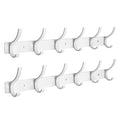 Coat Rack Wall Mounted,6 Coat Hooks for Hanging Coats,Heavy Duty Metal Double Hook Rack Hook Rail,Coat Rack with Hooks,Wall Mount Coat Hanger for Hat Towel Purse Robes (2 Pack White, 6 Hooks) - color: 2 Pack White