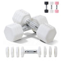 Adjustable Dumbbell Set of 2 Total 20 Lbs 4-in-1 Each 4lb 6lb 8lb 10lb 1s-Adjust Dual-Stable Free Weights for Women Men Home Gym Outdoor Workouts - color: White [20LBS Total]