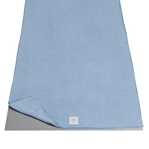 Gaiam Yoga Mat Towel Microfiber Mat-Sized Yoga Towel for Hot Yoga - color: Skyway, size: 1 Towel