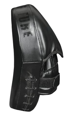 Punching Mitts for Boxing Leather Curved Punch Mitts Men & Women MMA Training Equipment Muay Thai Sparring Training Mitts MMA Hitting Pads Available Multiple Colors - color: Full Black