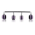 Spreader Bar Heavy Duty Stainless Steel Expandable Silver Bar Home Gym with 4pcs Furry Purple Adjustable Straps,Sports Aid Training Fitness Gear Pilates Aid Kit - style: Black+Purple Furry Kit