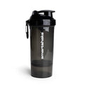 Smartshake O2GO ONE Plastic Protein Shaker Bottle 800 ml | 27 oz - Leakproof Screw-on Lid - BPA Free – Unisex - Black - color: Black