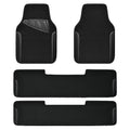CAR PASS Waterproof Universal Faux Leather 3Row Car Floor Mats, Black Car Mats Fit for SUV,Vans,sedans, Trucks,Set of Vehicles Car Carpet with Driver Heel Pad and Anti-Slip Nibs Backing (Black 3Row) - color: Black 3R
