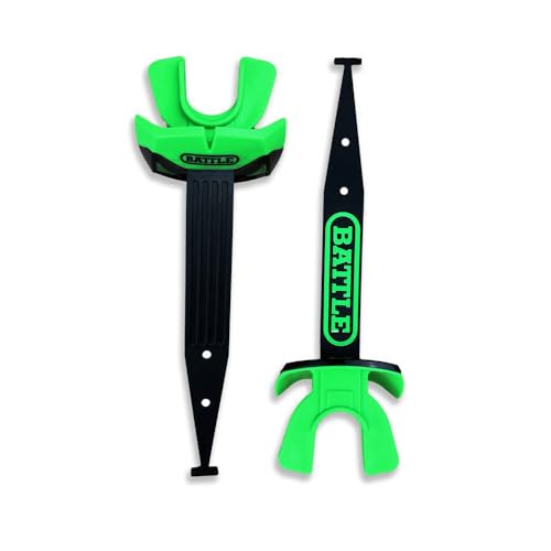 Battle Sports Speed Pro Two-Tone Mouthguard, No Boil, Braces Compatible, Connected Strap, Maximum Breathability (Black/Neon Green) - color: Black/Neon Green