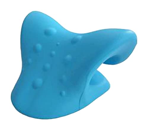Rehabilitation Advantage Neck Shoulder Relaxer Cervical Spine Stretcher | Ergonomic Alignment Pillow Supports Posture, Muscle Tension Relief, And Relaxation With Compact Blue Design