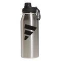 adidas Stainless Steel Metal Water Bottle 34 oz (1L) Screw Cap - color: Stainless Steel/Black