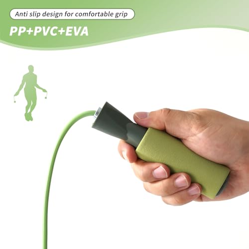 Cordless Jump Rope with Weight Ball, Fitness Training Jump Rope, Indoor Home Exercise, Suitable for Men Women. - color: light green