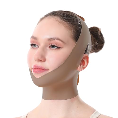 Face Strap Face Lift Belt, Comfortable VShaped Bandage Face Lift Band Face Outline Lifting Facial (Brown) - color: Brown