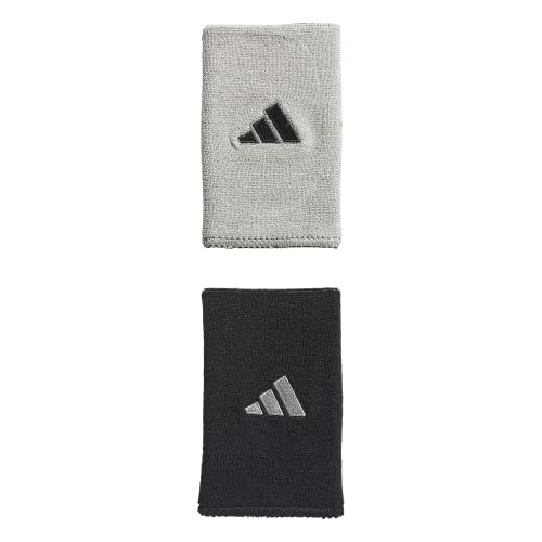 Adidas Unisex-Adult Interval Reversible Wristband – Athletic Sweatband for Men and Women - color: Black/Aluminum 2/White/2.0/Large