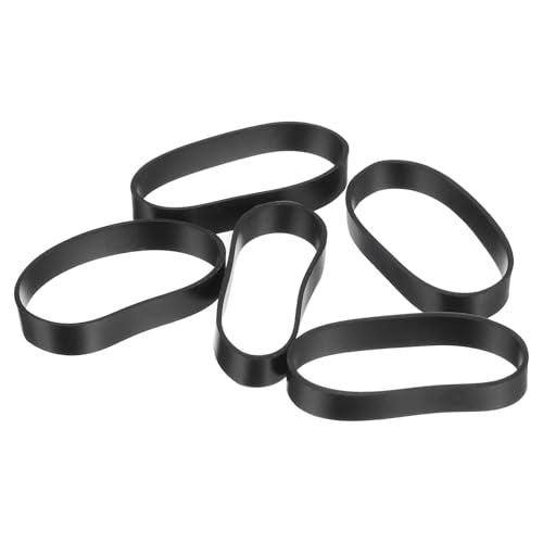 uxcell 60Pcs Silicone Rubber Bands, 5mm x 25.5mm Rubber Bands Rings Cable Ties Strong Elastic Bands Non-Slip for Cord Wrapping Bag Wraps, Black - color: Black, size: 5 x 25.5mm