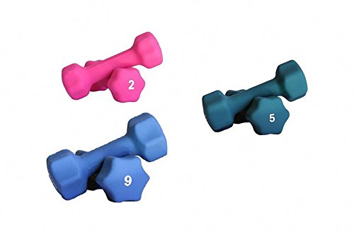 Ader Neoprene Dumbbell (1-30lb) Single Size Pair or Set - color: 2+5+9LB