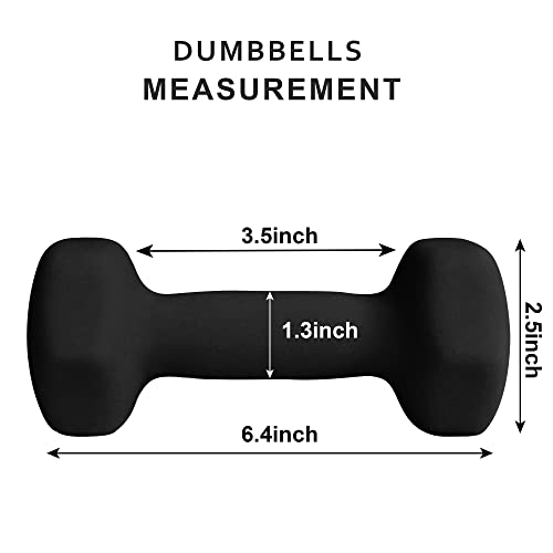 Balelinko Home Gym Equipment Workouts Strength Training Weight Loss Pilates Weights Yoga Sets Weights for Women, Men, Seniors and Youth - color: Black, style: 3 LB, Pair