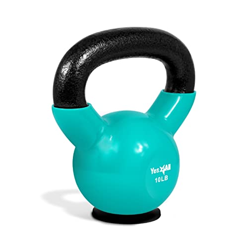 Yes4All Kettlebells Rubber Base, Kettlebell Set for Women, Strength Training Kettlebells Weights (10-65 lbs) - color: B. 10LB - Mint
