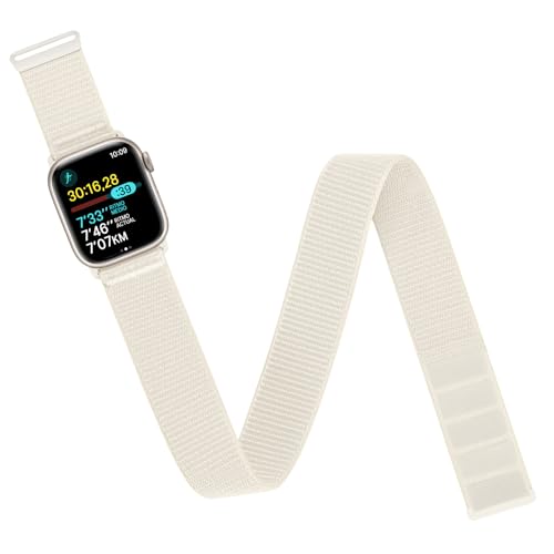 Arm/Ankle Band Compatible with Apple Watch 38mm 40mm 41mm 42mm 44mm 45mm 46mm 49mm for Women Men, Adjustable and Breathable Nylon Armband/Ankle Strap for iWatch SE3 2 1 Ultra Ultra2 Ultra3 Series 11 10 9 8 7 6 5 4 3 2 1 - color: Standard (Starlight), size