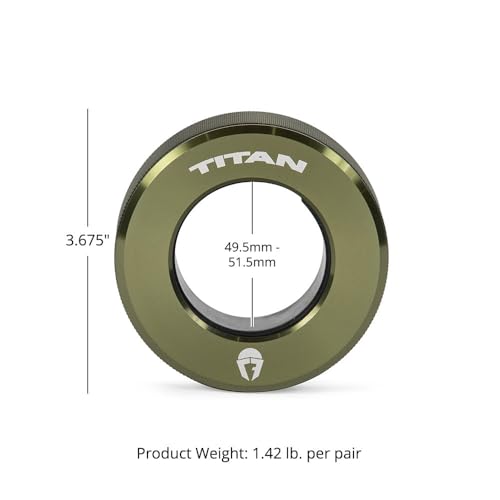 Titan Fitness TwistLock Pro Aluminum Barbell OD Green Collar Set, 59.5mm-51.5mm Sleeve Diameter, Quick Release Olympic Barbell Clamps, Pair of Magnetic Aluminum Weight Clips with Easy-Grip Knurling - color: OD Green