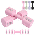 kisnbld Adjustable Dumbbell Set, 2-in-1 Dumbbells & Kettlebell,Hand Weights | 2.2-5.5lb Each Free Weights for Women Beginners with Fast Adjustment,Weights Set for Home Gym & Outdoor Exercise Training - color: Pink