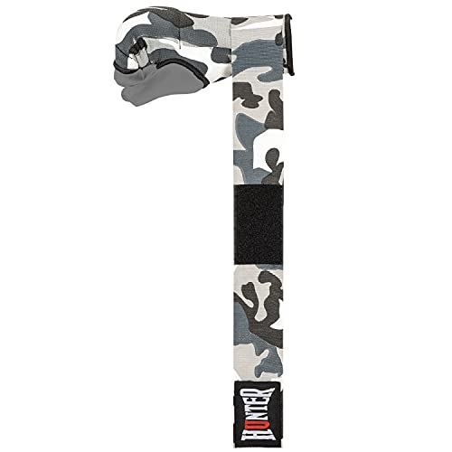 HUNTER Gel Boxing Hand Wraps for Men & Women, Quick Inner Gloves with Wrist Support for MMA, Muay Thai, Kickboxing & Martial Arts Training, Knuckle Protection (Pair) - color: Gray Camo, size: Large-X-Large