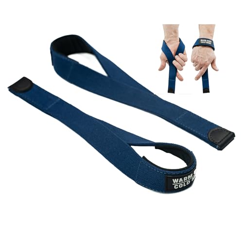 WARM BODY COLD MIND V2 Lifting Wrist Straps for Weightlifting - Hand Straps for Powerlifting, Weight Lifting, Bodybuilding Functional/Cross Training, Deadlift Gym Bar, Cotton - color: PRO Blue