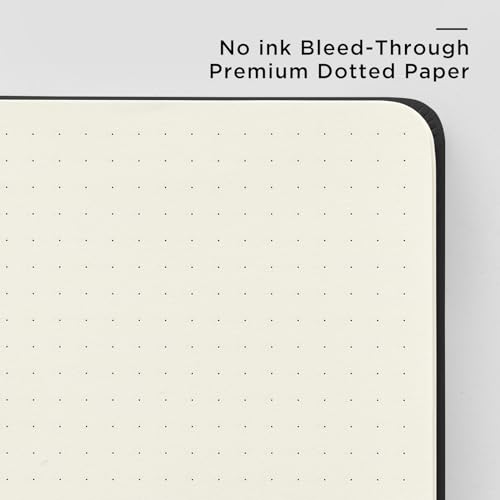 &And Per Se 10-Pack Dotted Notebooks, A5 Hardcover Dotted Journal Set, 160 Pages, 100gsm Paper, Office Supply Bulk Order, Corporate Workshop Materials – 3 Sticker Sheets Each (Black) - color: Black, style: 10 Pack-Dotted
