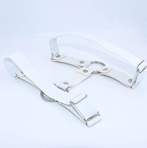 Adjustable Elastice 2 Rows Leather Leg Harness Garter Belt Punk Gothic Thigh Ring Garter - color: White