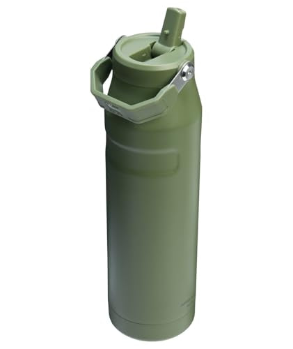 Stanley IceFlow Flip Straw 2.0 Water Bottle 36 OZ | Built-In Straw with Larger Opening | Lightweight & Leak-Resistant | Insulated Stainless Steel | BPA-Free | Dried Pine - color: Dried Pine, size: 36 Ounces