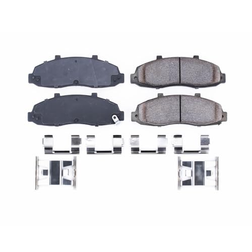 PowerStop Front Brake Pads for Ford F-150 1997-03 |F-150 Heritage 2004 |Lincoln Blackwood 2002 - Z17 Ceramic Brake Pads with Installation Hardware, 17-679 - style: 17-679