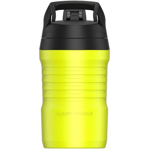 Under Armour 32 oz Insulated Water Bottles - Sports Water Jug with Fence Hook, Leak Resistant for Baseball, Football & More, 32 oz Insulated, Hi Vis Yellow/Black - color: Hi Vis Yellow/Black, size: 32 Ounces