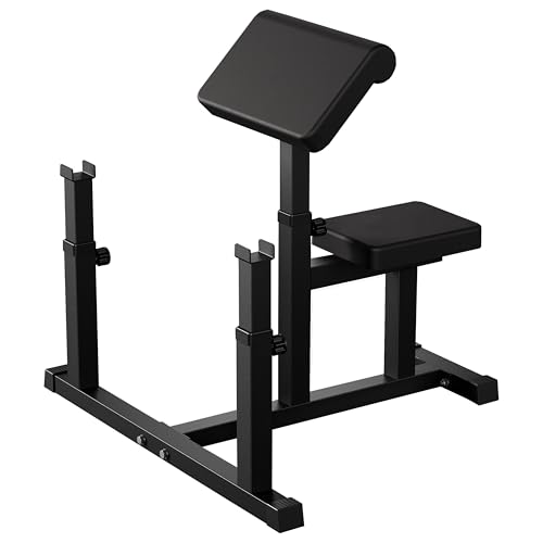 Fitness Preacher Curl Bench, Seated Bicep &Tricep Curl Machine | Steel Arm Workout Machine│Barbell and Dumbbell Training Machine │ Height Adjustable Arm Cushion for Home Gym│Black