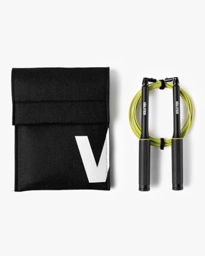 Velites - Fire 2.0 Official CrossFit® Games Jump Rope - Carry bag included - Single and double unders jumps - color: Black, size: Cable Amarillo 2 mm