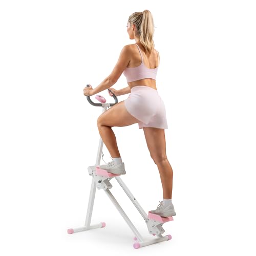 Sunny Health & Fitness Stair Stepper for Home, Smart Foldable Stair Climber