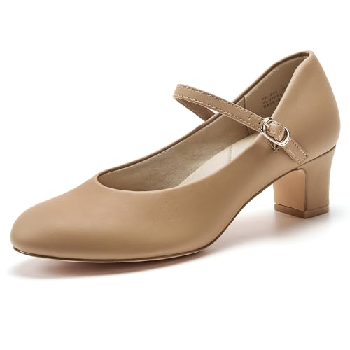 Stelle 2" Ankle Strap Character Shoes for Women | 2-inch heel,Adjustable ankle strap,Memory foam insole,Rubber outsole,Breathable lining - color: 2"tan-2, size: 10