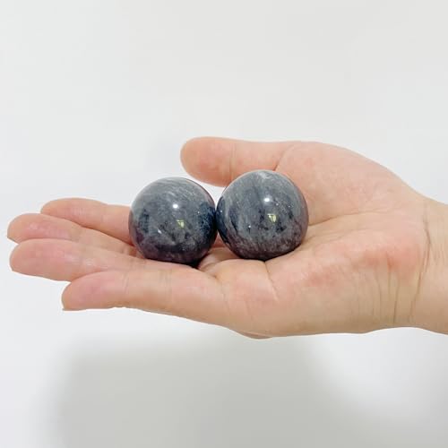 Traditional Chinese Baoding Balls, Marble Health Exercise Stress Relief Balls with an Upgraded Shockproof Imitation Wood Box, Dark Grey, 2-Piece Set, Medium-1.57" - color: Dark Grey, size: Medium-1.57"