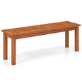 Tangkula Outdoor Wood Bench, 2-Person Backless Patio Garden Bench with Slatted Seat, Front Porch Dining Seating Furniture for Deck, Yard and Park (1) - size: 45"