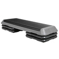 ZENY 43'' Exercise Aerobic Step Platform, Adjustable Fitness Stepper with 4 Stackable Risers, Aerobics Stepper Workout Stepper for Home Gym Cardio Strength & Training - color: Grey