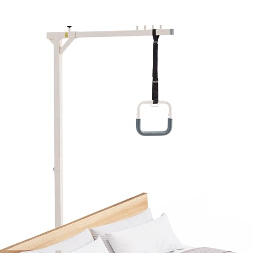 VEVOR Trapeze Bar for Bed Mobility, Heavy-Duty Steel Free Standing Trapeze Bar 250 LBS Weight Capacity, Hospital Bed Pull Up Assist for Elderly & Disabled, Ideal for Hospitals, Nursing Home, Home Care