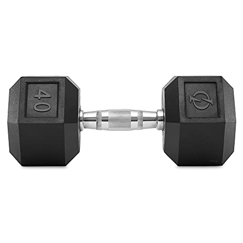 Philosophy Gym Rubber Coated Hex Dumbbell Hand Weights - style: 40 lb - Single