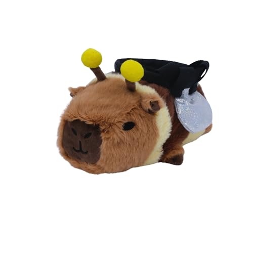 Rock Climbing Chalk Bag – Cute Plush Chalk Bag for Bouldering, Gym, Indoor & Outdoor Climbing – Drawstring Closure, Adjustable Waist Belt – Fun Character Design for Climbers - color: Capybara Bee