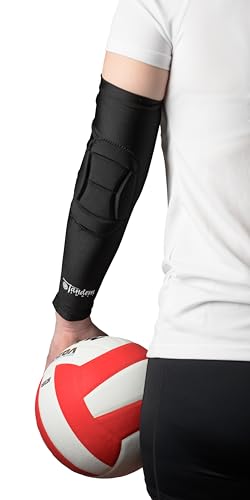 Tandem Sport Padded Arm Sleeves - Compression Sleeves with Built-In Elbow Padding to Reduce Injury & Stress - color: Black, size: Large-X-Large