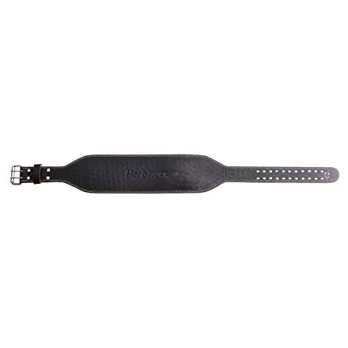 Harbinger Padded Leather Contoured Weightlifting Belt - 4" or 6” Width - Interior Suede Lining & Foam Cushioning - Heavy-Duty Dual Prong Steel Roller Buckle - for Lifting Support - size: Small, style: 6 Inch