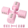2-in-1 Adjustable Dumbbell & Kettlebell Set for Women (1.1-12.1 lbs), Quick-Change Free Weights for Home Gym, Pilates & Full Body Workout - color: Pink, style: Pair