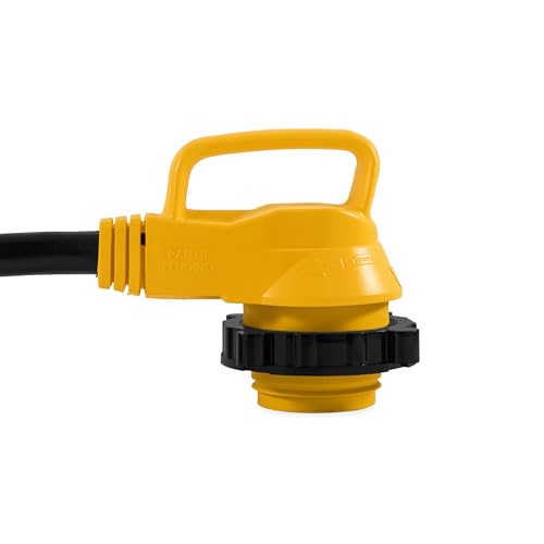 Camco PowerGrip 25-Ft 30 Amp RV Extension Cord w/90° Locking End - Features NEMA TT-30P Male & Marine-Style L5-30R Locking Female Connectors - Rated for 125V/3,750W - 100% Copper 10-Gauge Wire (55524) | 25 Ft Length, 30 Amp, 750W) Rating, Nema Tt-30p Male