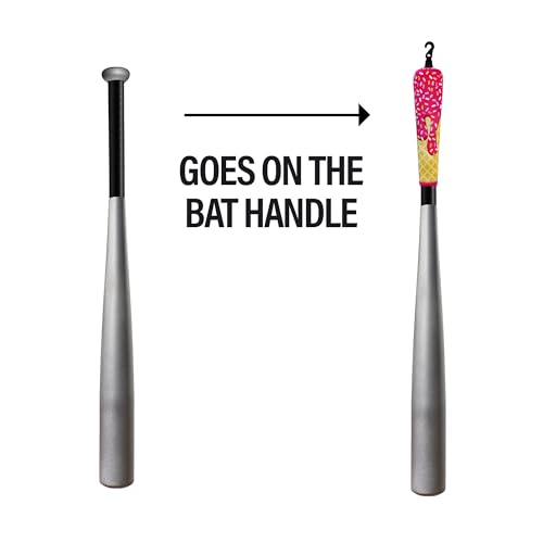 Handle Cover - Baseball Bat Cover Sleeve Protects Vehicle & Bat Grip - Batting Gloves & Helmet Companion with Zippered Hook - Softball Accessory - color: Ice Cream
