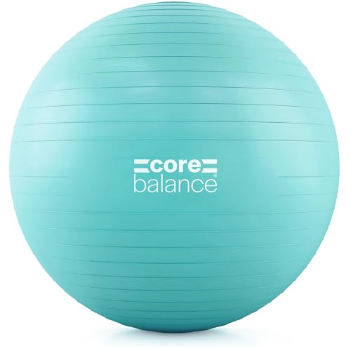 Core Balance Exercise Ball, Stability Ball for Yoga, Pilates and Fitness, Gym Ball for Home Gym and Office Chair, Training, Physical Therapy, Anti Burst, Pump Included, 55cm 65cm 75cm 85cm - color: Teal, size: XL (27–30in | 68–75cm)