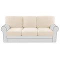 H.VERSAILTEX Multi-Pieces Sofa Covers for Three Cushion Couch Sofa High Stretch Seat Cover Jacquard Textured Twill Fabric(3 Seat Cover Plus 3 Back Cushion Covers, Cream) - color: Cream, size: 3 SEAT COVERS + 3 BACK COVERS