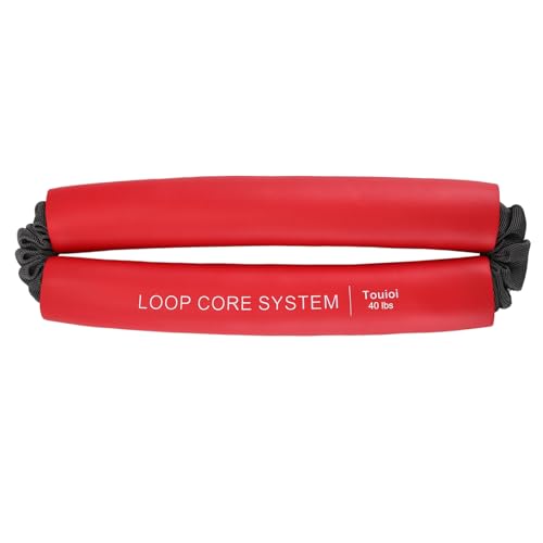Hip and Core Resistance Loop Bands for Glute Workouts and Stretching | Resistance loop system designed for hip, core, and glute stretching, fitness, and workout routines - color: Red - 40 lbs