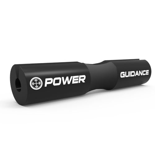 POWER GUIDANCE Barbell Squat Pad - Neck & Shoulder Protective Pad - Great for Squats, Lunges, Hip Thrusts, Weight Lifting & More - Fit Standard and Olympic Bars Perfectly - color: Black
