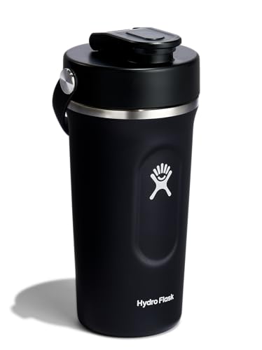 Hydro Flask Shaker Bottle – Insulated Stainless Steel Gym Bottle for Pre Workout & Protein 24 Oz Black - color: Black