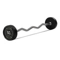 Titan Fitness Rubber Curl Fixed Barbells, Pre-Loaded Weight Bar for Strength Training & Weightlifting - color: EZ Curl Fixed Barbell, size: 50 LB