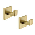 TASTOS Bath Towel Hooks Brushed Gold, 2 Pack Stainless Steel Robe Coat and Clothes Hook, Heavy Duty Wall Hook for Bathroom & Kitchen, Modern Square Style Wall Mounted… - color: Brushed Gold, size: Square (2 Pack)